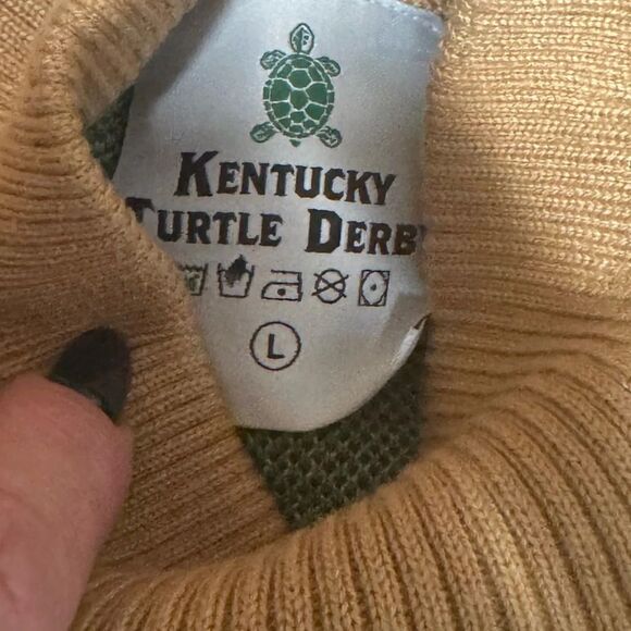 RARE old forester KENTUCKY TURTLE 2021 DERBY men’s green sweater size large - Picture 5 of 5